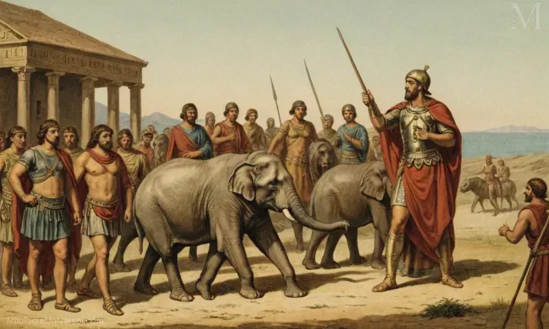 Cubierta de libro vintage con Elephenor y la historia de la Guerra de Troya en la antigüedad clásica. Notablemente, esto parece ser un trabajo sobre la tribu Ardiea (también conocida como Abantes) de Homers Iliad.