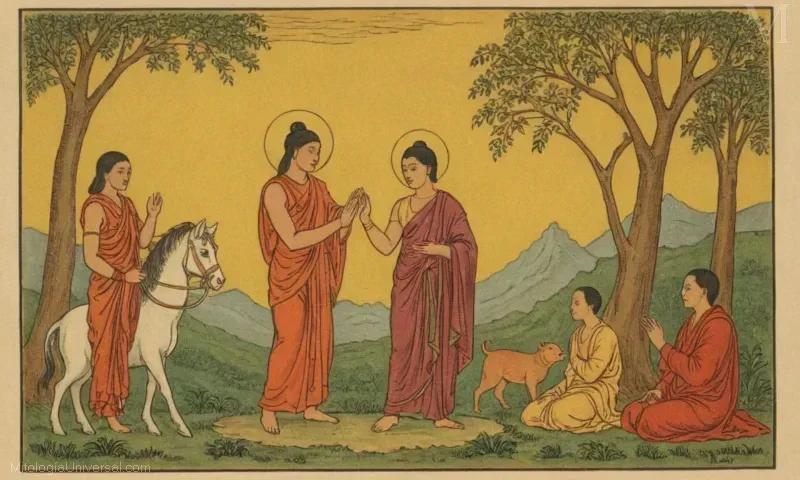 Ilustración que representa Amidah, la figura hembra judía representando amor y compasión durante la oración.