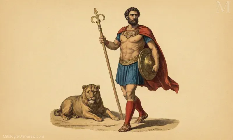 Ilustración vintage de Anfitrión (versión helénica)