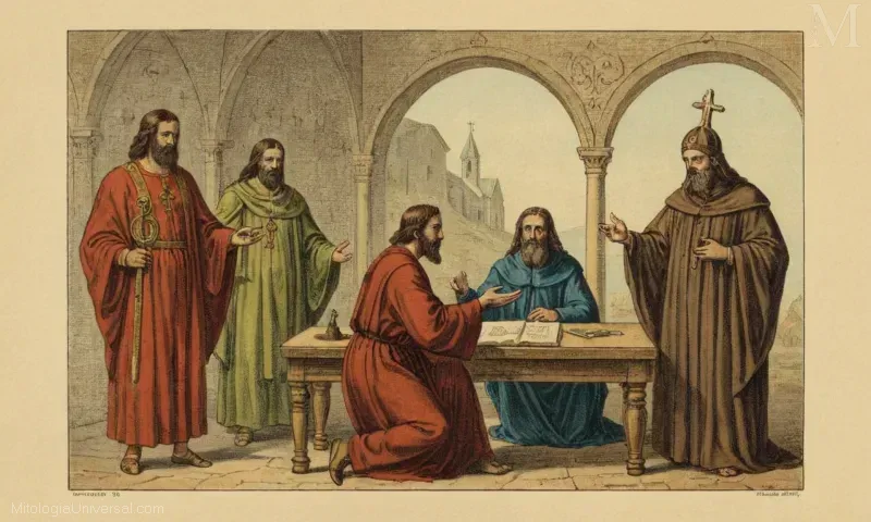 Ilustración de interpretación y profecía alrededor de la figura del Anticristo en las interpretaciones teológicas de Anticristos.