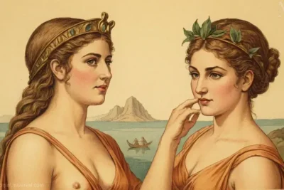 Ilustración vintage de Antiope