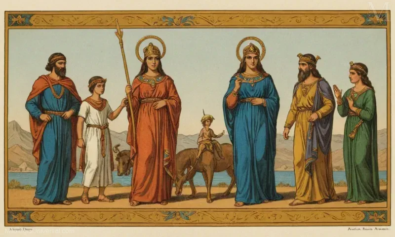 Vintage ilustración de Ariana y su pacto con Poseidon de la historia El Laberinto y el Contrato con Poseidon de El Laberinto y el Pacto con Poseidón de Ariana. Este es un relato folclore latinoamericano sobre un laberinto submarino que gobierna con leyes de amor, vida y destino.