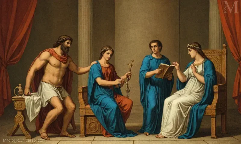 Ilustración vintage de Aion y Arion