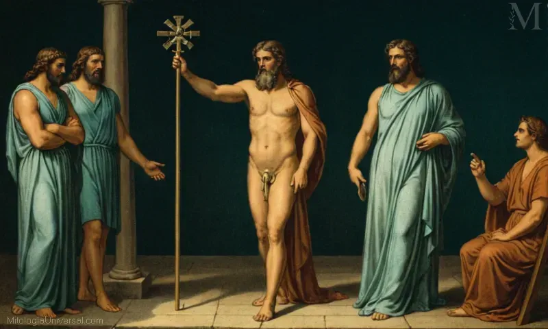 Ilustración vintage del dios Asclepius. En la mitología griega, Asclepius fue considerado como el Dios de Medicina y Sanación.