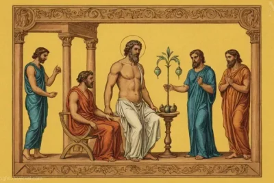 Ilustración mostrando Asclepio