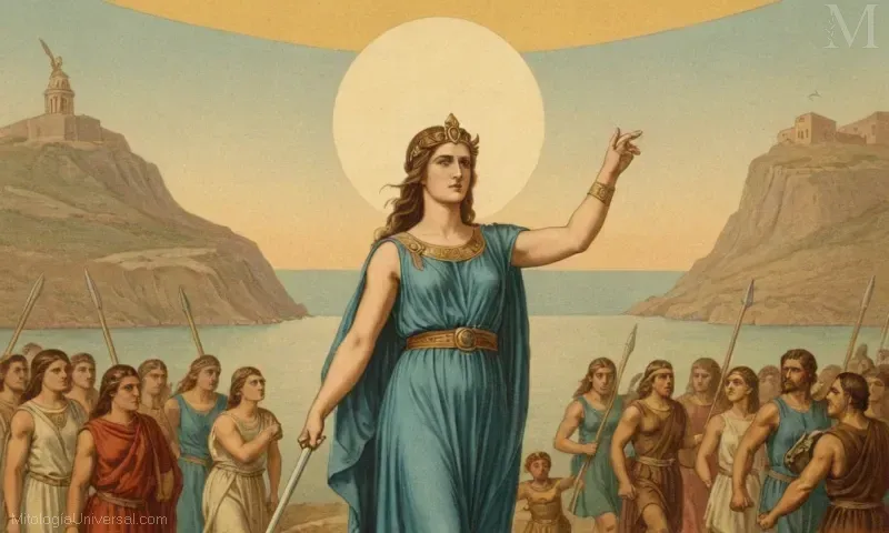 Ilustración vintage de Atenea