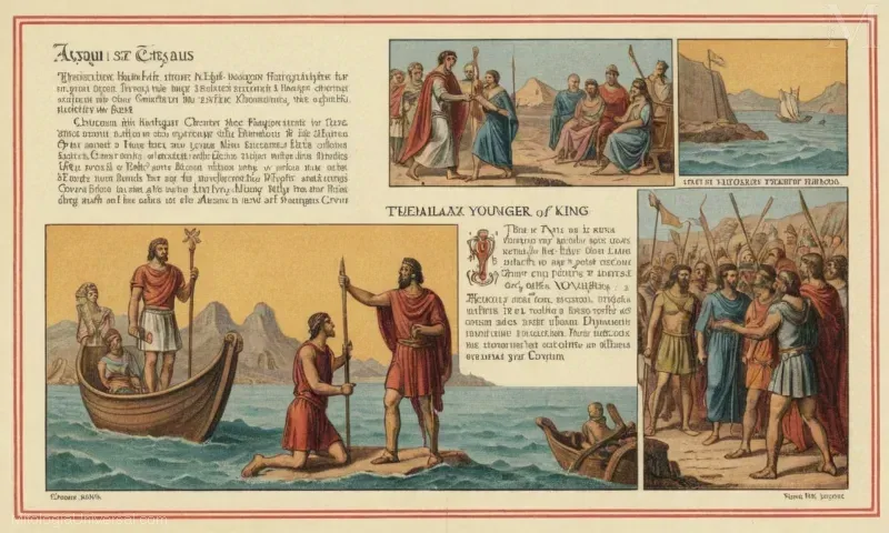 Ilustración de El legado de Ayax (Ajax Legacy) de Ajax el Mayor, un retrato de la figura heroica en la mitología griega.