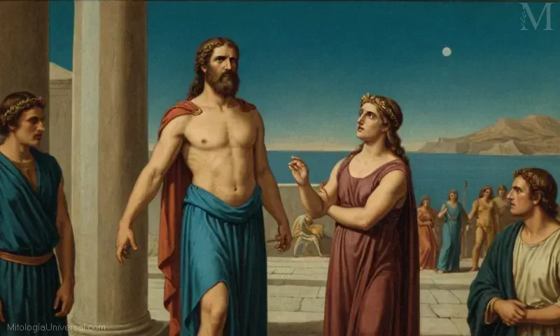 ilustración vintage de una figura trágica de la mitología griega: Aspirtus, el misterio de su mito.