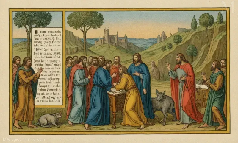 Vintage página ilustrada de Job en Behemoth detallando la apariencia de los monstruos y el backstory.