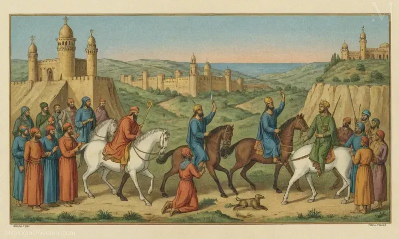 Ilustración de Buraq, una mula que llevó al profeta musulmán Mahoma a la Kaaba en la Meca para completar su misión profética. En la tradición islámica, su credo como un acontecimiento clave que simboliza la conquista de Jerusalén y el nacimiento del islam.