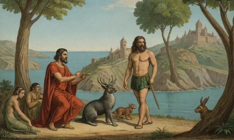 Ilustración de Orígenes y su evolución mitológica lo conectan al mundo natural en la literatura española.