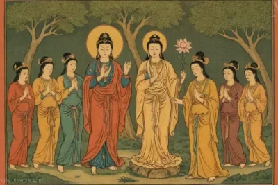 Ilustración vintage de Kannon (Guanyin)