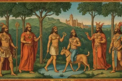 Representación gráfica Vector de Cerda Crommioniana simbolizando la vida y leyendas antiguas en la mitología latinoamericana.