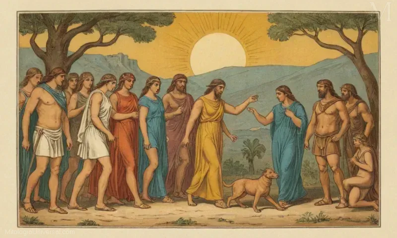 Dibujo vintage que representa a Chalkydri de la mitología griega