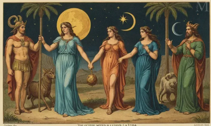 Ilustración de El Conejito de la Luna, el Pequeño Conejo de las Lunas – un símbolo en el folclore mexicano que representa sabiduría y secretos. La ilustración también ilustra Aztalan, la deidad asociada al cambio, creando una conexión entre cuerpos celestes y loro humano en la región alrededor de la actual Ciudad de México.