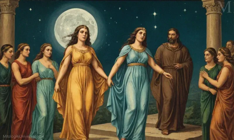 Vintage ilustración de Cambiar la diosa de la luna y su viaje a la inmortalidad.