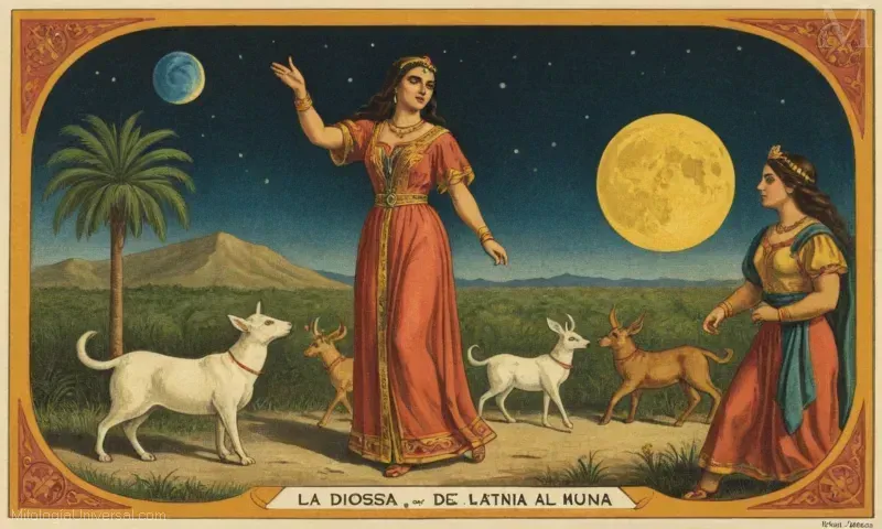 Arte clásico que ilustra La Diosa de la Luna o Cambio