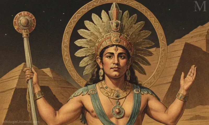 Imagen vintage que representa Citlalicue, la deidad azteca asociada a estrellas y la Vía Láctea.