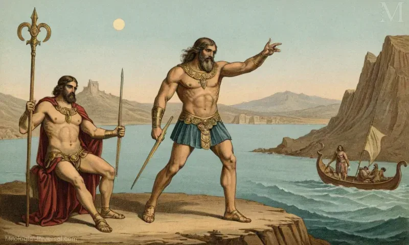 Genealogía y Orígenes de Crius - Titan de la Mitología Griega: ilustración vintage que representa el Titan Crius mitológico.