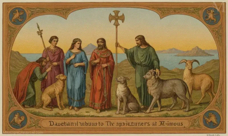 Imagen de la era victoriana que representa a Daedalus con sus diseños intrincados y referencias mitológicas de la literatura y el arte griegos. La frase Daedalus se refiere al artesano maestro