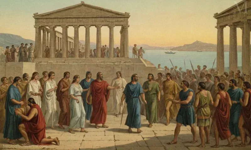 Ilustración de la Demofonía: Historia y leyendas de Atenas