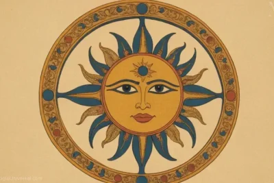 Ilustración del dios del sol egipcio Ra.