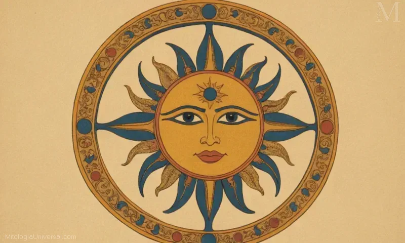 Ilustración del dios del sol egipcio Ra.