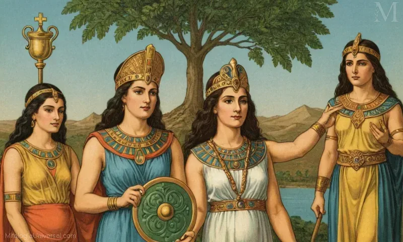 Ilustración con Diosa Hathor