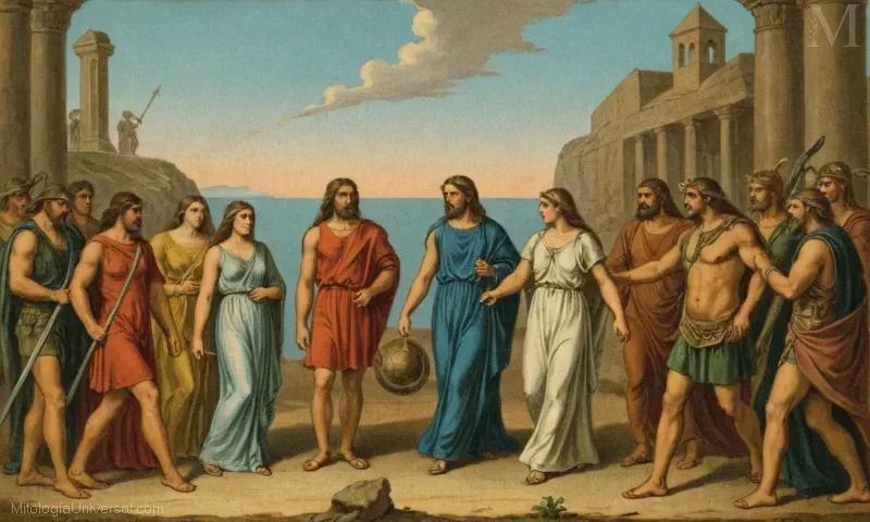 Ilustración vintage de Perséfone, la figura mitológica griega conocida como Reina del Inframundo en la mitología griega.