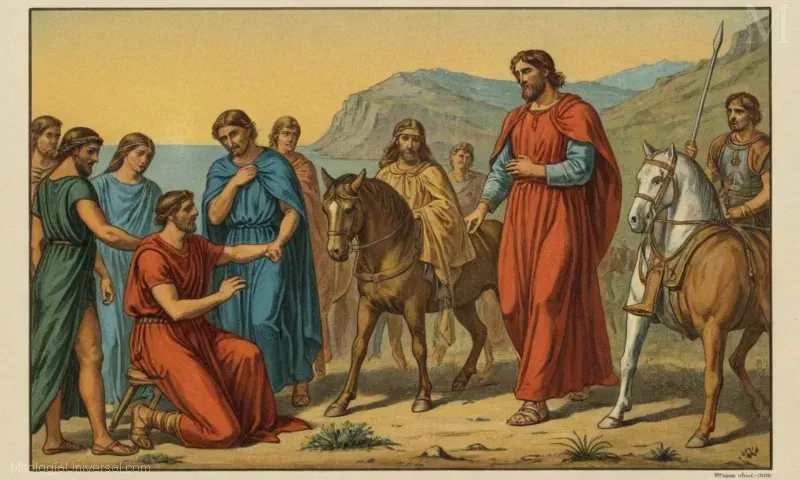 Ilustración vintage de La Tragedia de los Eneida: Un viaje épico del destino de Eneas. - Una guía detallada sobre la mitología romana.