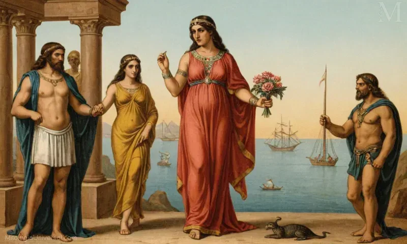 Ilustración de los antiguos personajes del mito griego, Psamathe, Nereida y aquellos bajo influencia egipcia en la literatura latina. Psamatte es una figura de la mitología griega que fue adorada como la diosa del amor, el matrimonio, el parto y la feminidad. Ella dio a luz oráculos y sirvió como guía para los mortales. Neridia es otra diosa de la mitología griega. Ella es típicamente representada como una mujer con una serpiente en una mano y flores en la otra, simbolizando la fertilidad y la sabiduría. Neridia también se pensó que era el dador de regalos. Mitologia Griega se refiere a la mitología griega, que trata de historias de la antigua Grecia sobre dioses, diosas, héroes y heroínas, caídas de personajes prominentes, así como sus diversos mitos y leyendas. Conexión con el Mar y la Profecía de Estas Escribiendo representa la simbología que conecta los elementos oceánicos junto con la previsión literaria. Las palabras mar y profecia son significativas para su papel en los matices marítimo y místico. Además, el término Escribiendo, refleja el acto de escritura o escritura; un aspecto central de nuestra era digital. Por lo tanto, los símbolos combinados son testimonio de la sabiduría antigua y el pensamiento creativo actual.