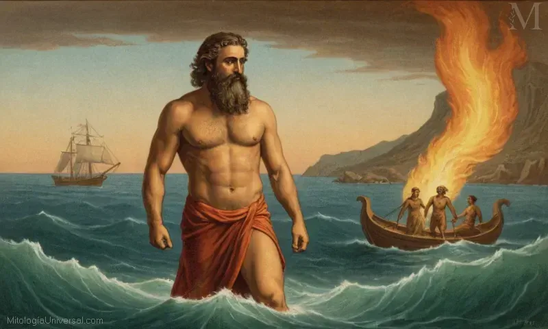 Ilustración con Hestia (Gaea) y sus herramientas conocidas como Atribula en la mitología griega, representando la artesanía.