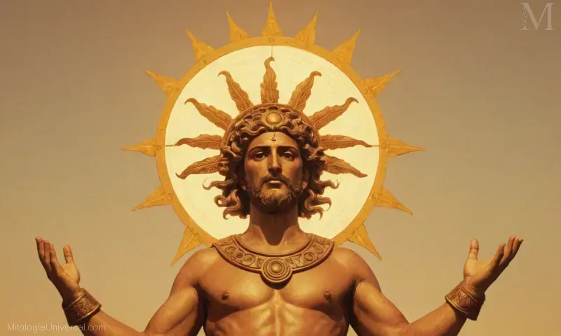 Vignette representando Helios como el dios griego del sol