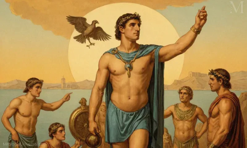 Ilustración del dios griego Hermes