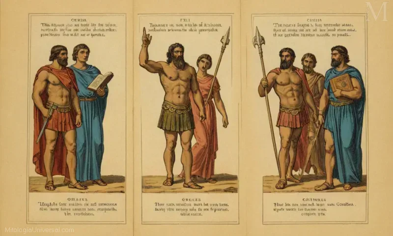 Guía detallada y mitos sobre héroes griegos antiguos, inspirados en Orígenes Cosmogony. Este libro de referencia incluye una visión general de los nueve dominios, al tiempo que proporciona un rico detalle sobre cada héroe griego y su papel en la configuración de las leyendas y cuentos que se convirtieron en parte del tejido cultural de la antigua Grecia. Está escrito como guía histórico, permitiendo a los lectores viajar a través del tiempo con facilidad, entendiendo el contexto y la interconexión entre estas figuras y sus propios mitos narrativos.