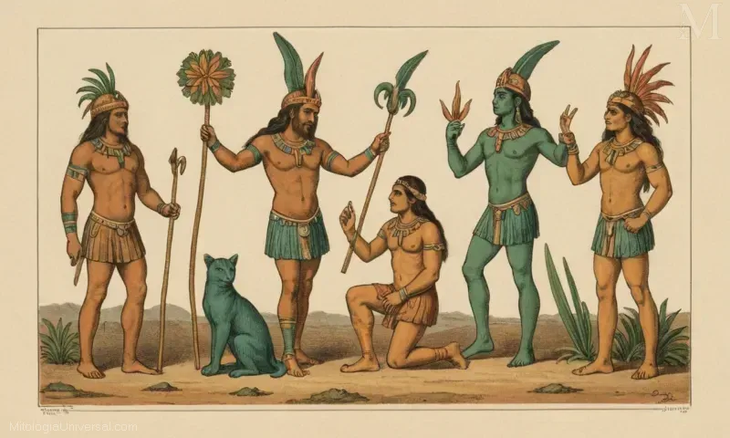 VINTAGE ILLUSTRATION OF THE SAUPTHERS AND YAKS IN SCOTISH MYTHOLOGY. IASKA REPRESENTATES THE SPIRIT OF AGRICULTURE, HERBANK, AND BOUNTY; CARLOS MARTINÉS PINTXO FAZ UMA DESCRIÇÃO SIMILIUS DE SEU ARTIGO: OS ESPÍRUTOS DA NATURALEZA NA TRADISSÃO CHAMANA SIEBER-DAHMER: Un CONCEPÇ'O DE LUTAS E VIRTUEIS EM UMBERT BACHS THE SCOTTISH MYTH.