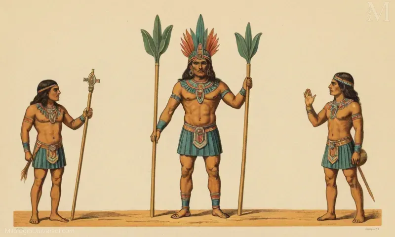 Ilustración de ofrendas ritualistas a Ilamatecuhtli, dios azteca asociado con el maíz, como se describe en El Culto del Ilamatecuhtli.