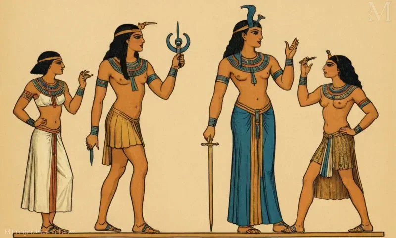 Vintage ilustración de la figura de Isis en el arte y la cultura egipcios. Este libro explora creencias mitológicas y prácticas culturales de los antiguos egipcios.