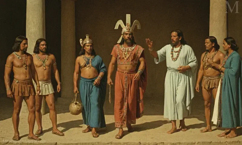 Ilustración vintage de El Popol Vuh y la importancia de élZamná (Itzamna) en la mitología maya. Representa a Dios, sabiduría y medicina.