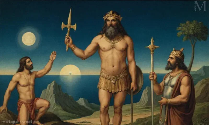 Ilustración que representa Izanamí, la deidad en la mitología japonesa que crea y destruye.