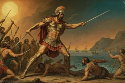 Ilustración vintage que representa Jápeto