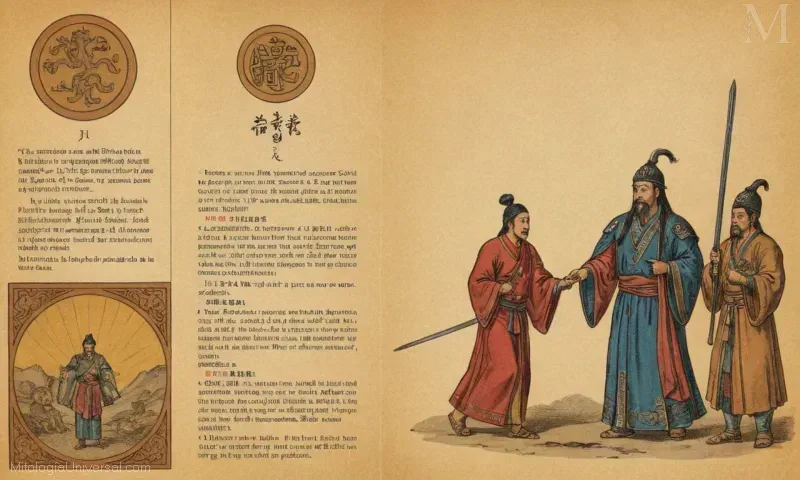 Representación Vintagelike de la figura folclórica china Ji Gong junto con la leyenda, el poder y la protección.