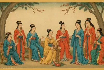 Ilustración de Jiutian Xuannu o la señora china en el Museo