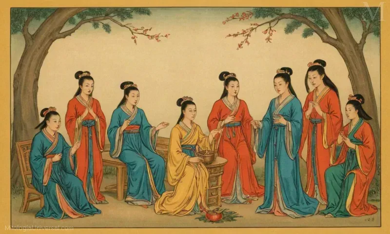 Ilustración de Jiutian Xuannu o la señora china en el Museo