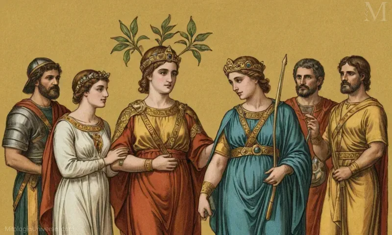 Imagen vintage de Juno (Julie) como diosa romana del matrimonio y el parto. Esta imagen representa el culto popular dedicado a ella durante el Imperio Romano, a menudo llamado Julianum. La dama representada comparte los brazos de sus maridos que significan un fuerte vínculo entre ellos.