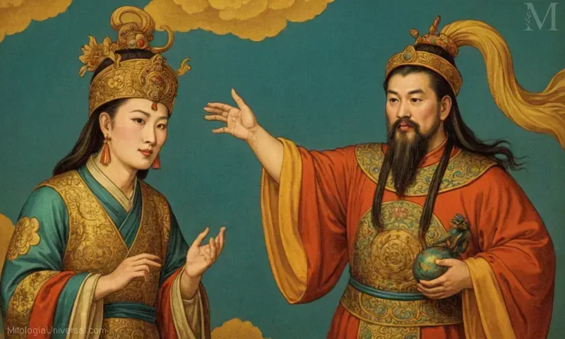 Ilustración vintage de Lingbao Tianzun