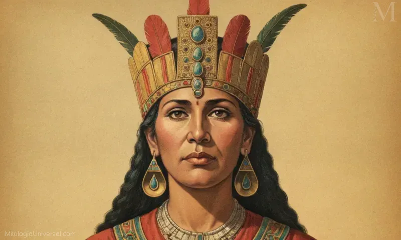 Imagen vintage del legendario fundador Inca Mama Ocllo. Conocido como fuente de mitos y creación del Imperio Inca.