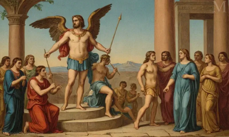 Obras de arte vintage con Apolo, Mito y otros mitos en la interpretación en español.