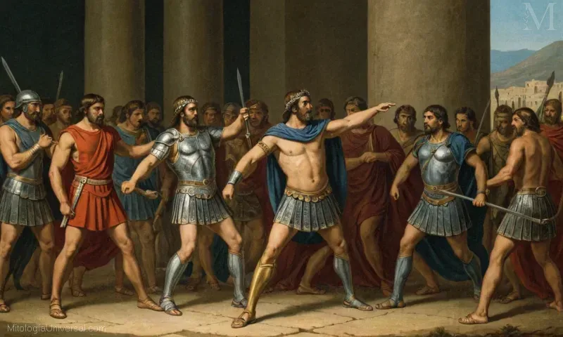 Ilustración de Menelaos de la mitología griega