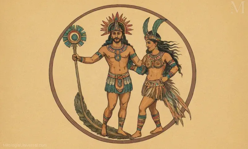 Ilustración vintage de Metztli (el dios de la luna) en la cultura azteca. Traducciones en español e inglés: La importancia de Mextli en la cultura zapoteca: el dios de la luna azteca y el inframundo.